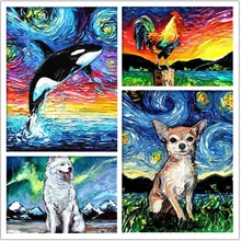

Full Square / Round Drill 5D DIY Diamond Painting "Animal Dog" 3D Embroidered Painted Abstract Animal Mosaic Decoration Gift