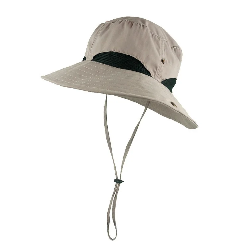 Панама женская шляпа мужская шляпа для рыбалки уличная шляпа в студенческом стиле дышащая летняя хлопковая саржевая модная дикая шляпа с четырьмя отверстиями
