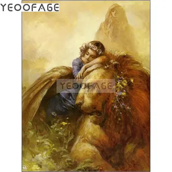 

5d diy Diamond Painting cross stitch angel full square diamond embroidery animals lion diamond mosaic home decor Friend gift