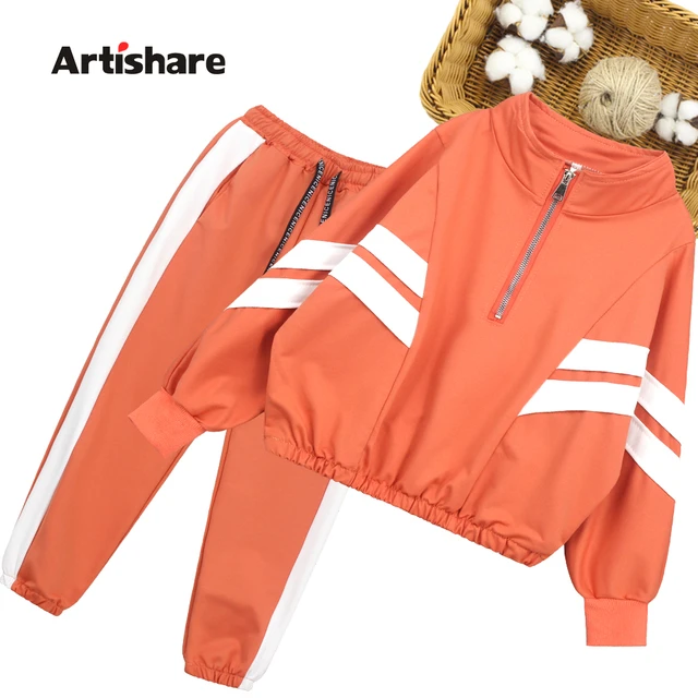 wij taart Buiten adem Meisjes Sport Kleding Gestreepte Kleding Voor Meisjes Jas + Broek 2 Stuks Kleding  Meisje Tiener Kinderen School Kleding 6 8 10 12 14 - AliExpress