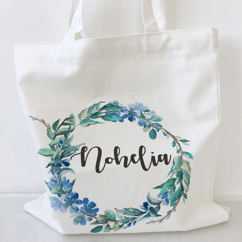 

1pcs printing any text language Personalized canvas bag Birthday gifts Custom Bride to be party Bridesmaid gift for wedding