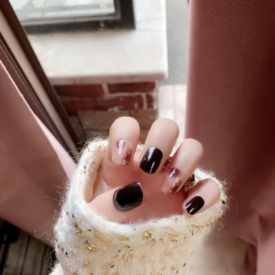 24 pieces False Nail Full Cover Fake Nail Crystal Elegant Pink Gradient