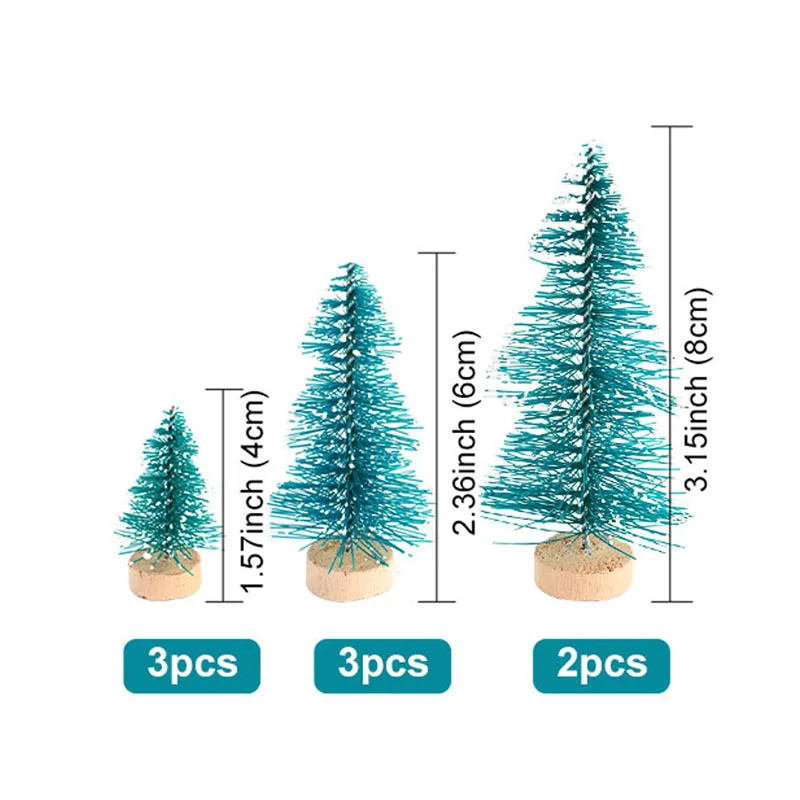 OurWarm 8 шт. мини Поддельные елочные украшения 3 цвета Снежный Мороз маленькая сосновая елка рождественский стол декор год - Цвет: E