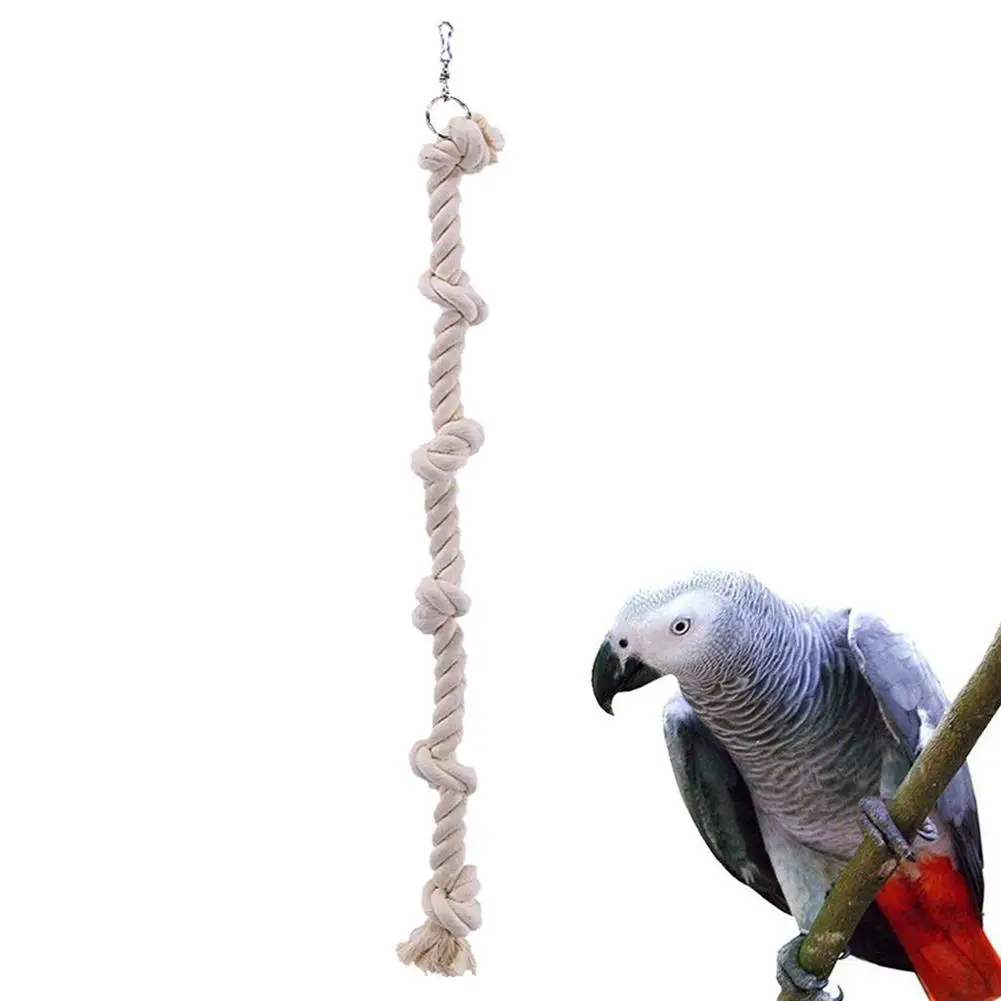 Jaula colgante de escalada para mascota, nudo de soga de algodón, juguete para morder, columpio, decoración
