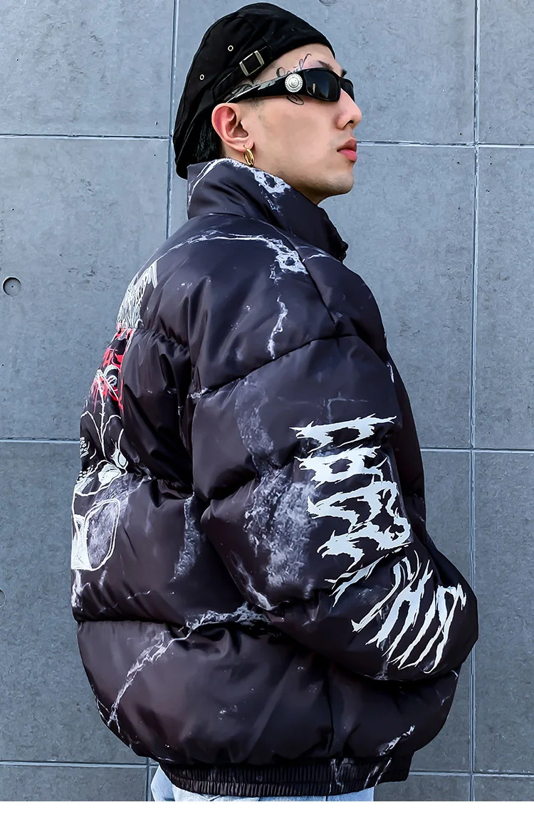 Confused Bear Print Padded Parka Jacket Hd92ea8a3454c4d0cb6a156858a8a8ef2U