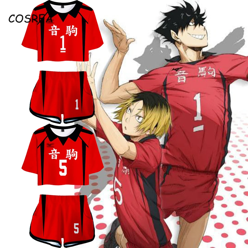Костюм Haikyuu женский из футболки и шортов комплект школьной формы некома