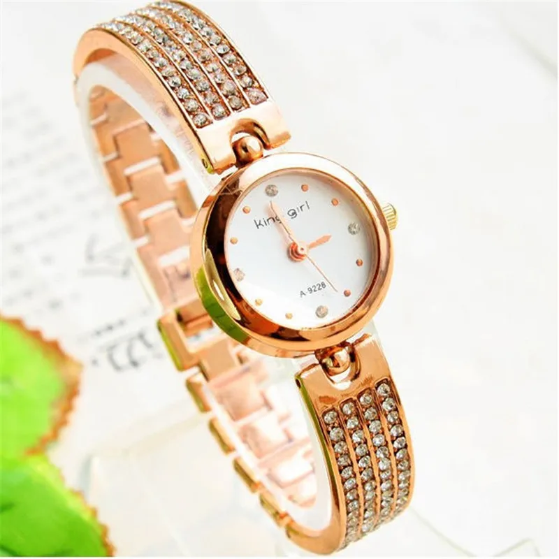 

King Girl Watch Luxury Women Rose Gold Watches Women Crystal Watches Quartz Bangle Watch montre bracelet femme horloges vrouwen