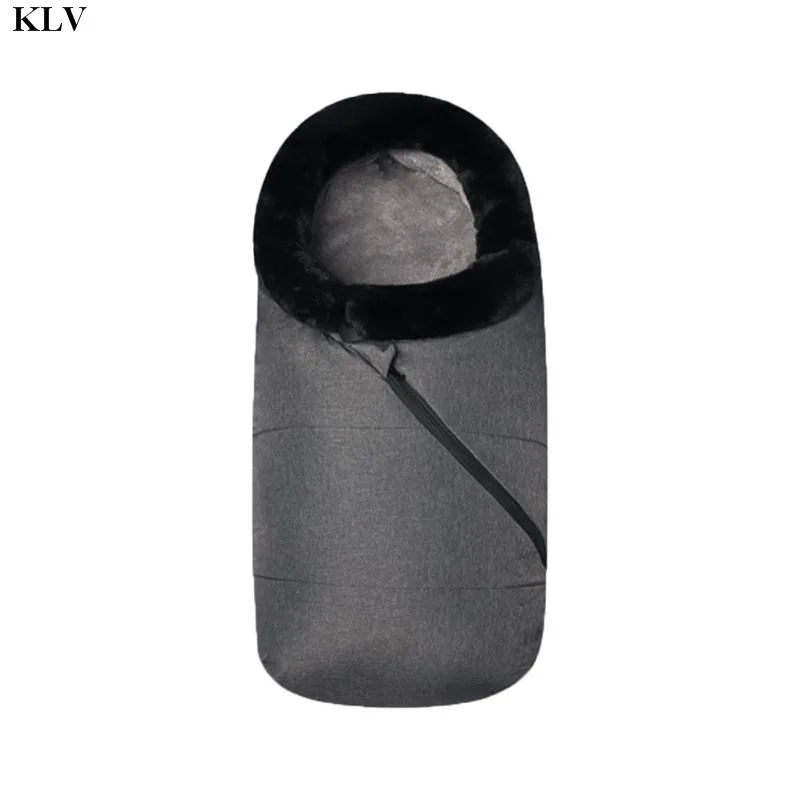 Теплый спальный мешок для младенцев, уличная переносная коляска, одеяло, муфта для ног - Цвет: Черный