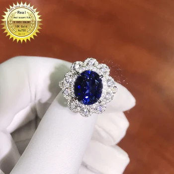 شراء10K مختبر خاتم الذهب مكون 2ct الياقوت والمويسانيتي خاتم الماس مع شهادة وطنية SA-001