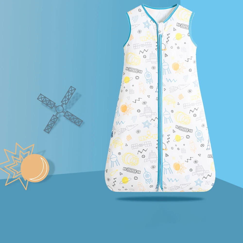 Baby Sleeping Bag Cotton Gauze Sleeveless Vest Newborn Child Anti-kick By The Baby Summer Thin Air-conditioned Room Full Moon 2