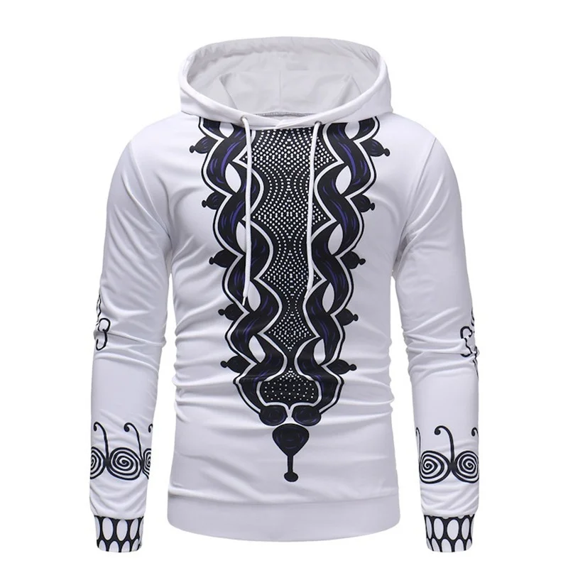 Multi-size New African Men's Dresses Are Printed with Rich Long-sleeved Hoodies Men's African Fashion Tops