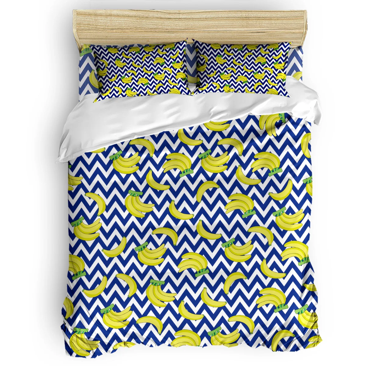 

Fruit Blue Wave Stripe Duvet Cover Set Vintage Floral Art Design Collection of 3/4pcs Bedding Set Bed Sheet Pillowcases Cover