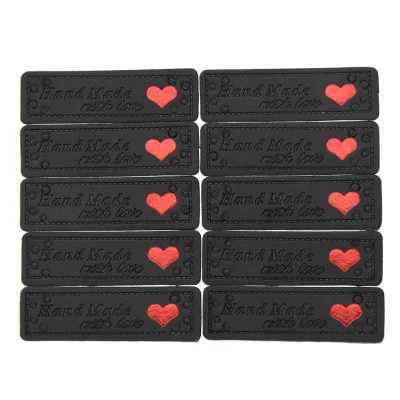 Black 20PCS 18/20 штук ручной работы с любовным письмом искусственная кожа лейблы ярлыки для собственноручных ремесло принадлежности для одежды/сумок - Цвет: Black 20PCS