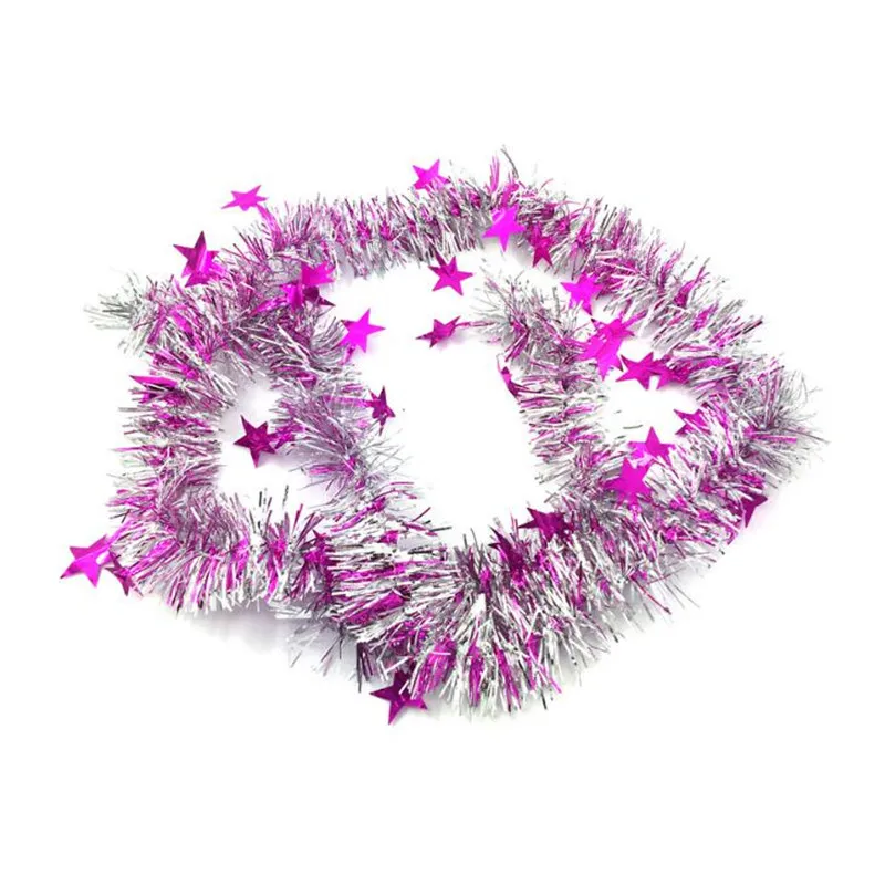 2019New 200cm Handmade Christmas Ribbon Merry Christmas Tree Hanging Decorations Xmas Party DIY Decor - Цвет: Rose