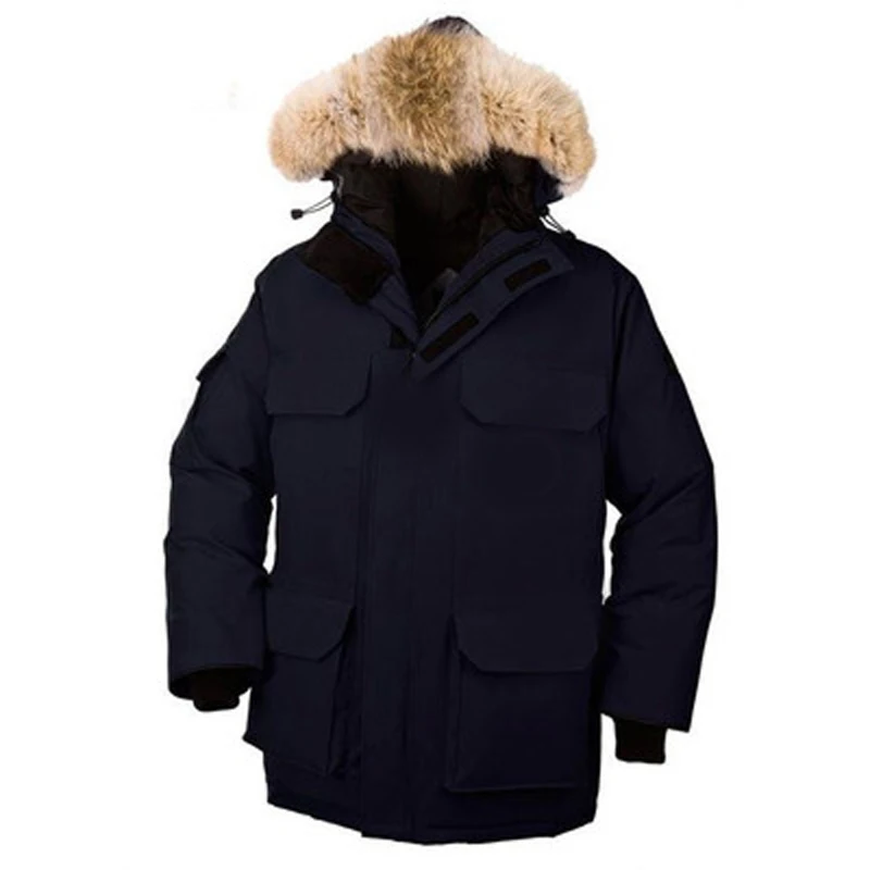Канада Goode зимняя куртка мужская белая куртка на утином пуху Мужская парка средней длины утепленная парка с меховым капюшоном Верхняя одежда куртка пальто