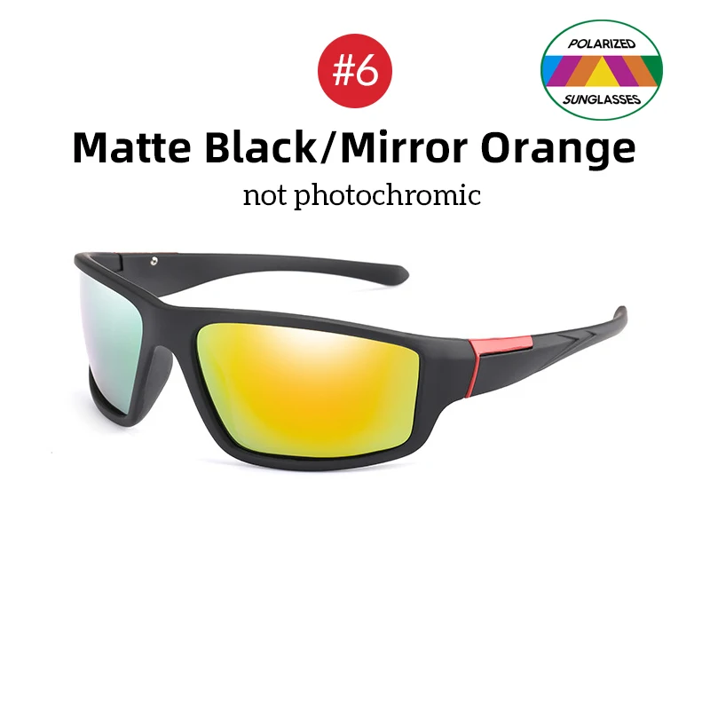 Unisex Photochromic Polarized Cycling Sunglasses - Matte Black Sports Goggles