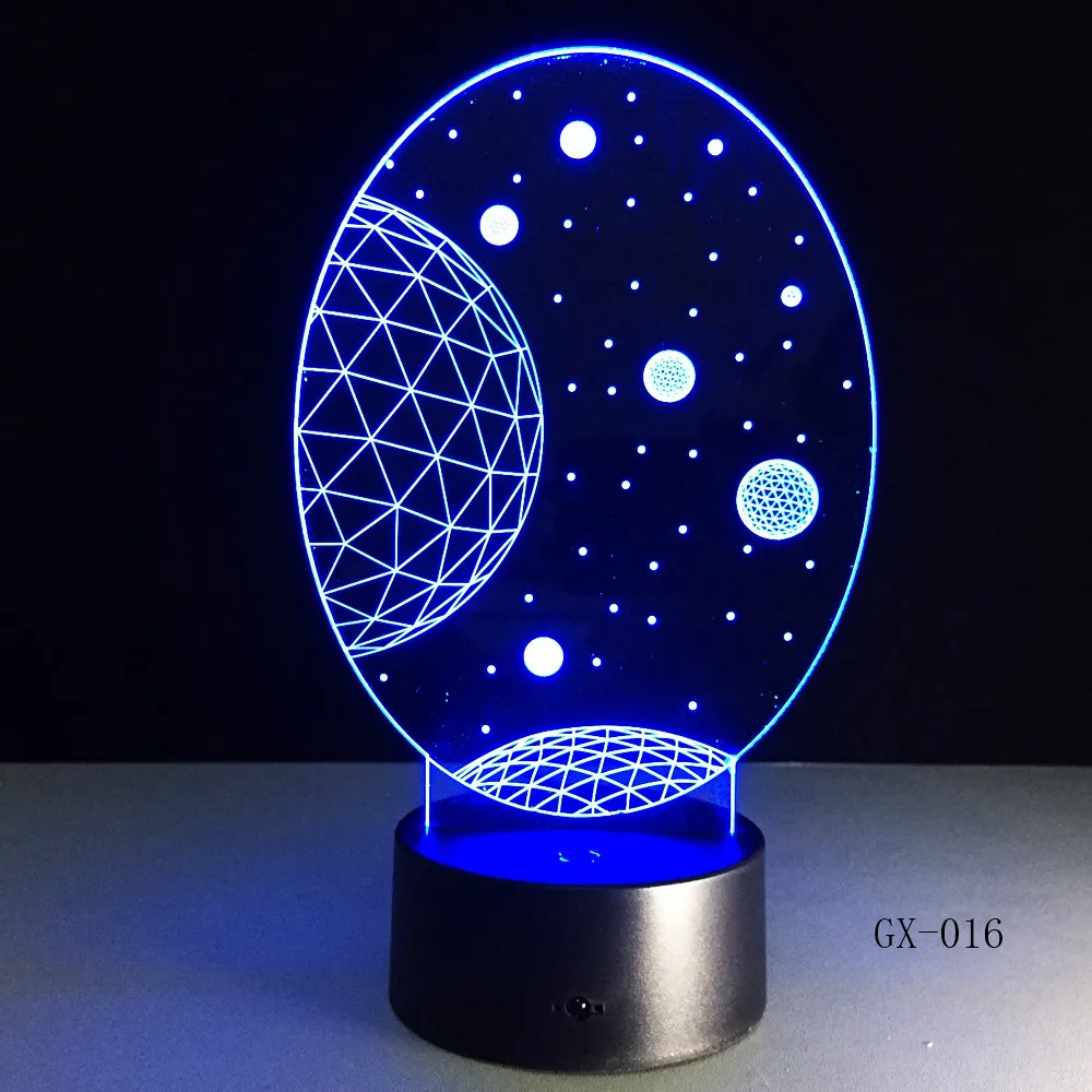Абстрактная Вселенная 3D Светодиодная лампа красочные стерео акриловые украшения спальни свет GX-016