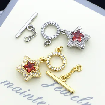 

Heart Shape Micro Pave CZ Rhinestone Necklace Clasps or Bracelet Charms Fashion Jewelry Findings