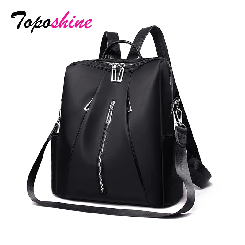 

Women Backpack School Bags For Teenager Girls Oxford Zipper Lock Design Black Femme Mochila Female Backpack Fashion Sac A Dos