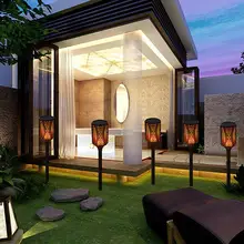 Наружный Солнечный 99LED светильник с мерцающим пламенем для газона, водонепроницаемый фонарь для внутреннего двора, без необходимости в монтажной трубе