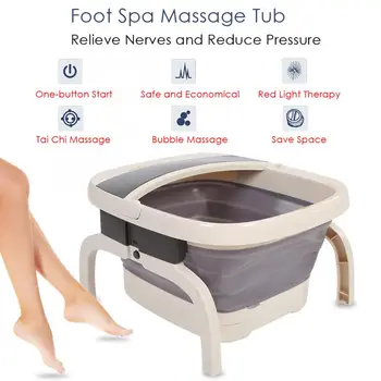

Foldable Foot Spa Bath Massager Heating with Bubble Automatic Pedicure Portable Tub Hot Heating Auto Massage foot Buckets