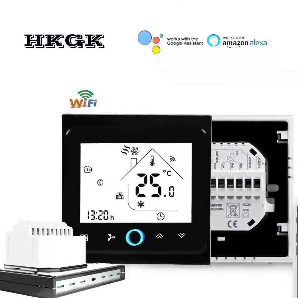 TUYA 95-240VAC 24v температура отопления охлаждения термостат WI-FI Американская классификация проводов 2р/4 P работает с Alexa Google home