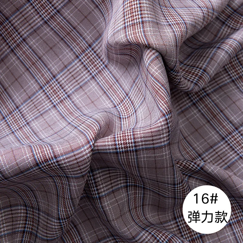 16 Micro-Elastic 100x150 см микро-эластичная Классическая клетчатая ткань в британском стиле, весна-осень, тонкая швейная рабочая одежда, жилет, костюм, ткань - Цвет: 16 Micro-Elastic