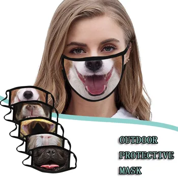 

1PC Adult Breathable Sunscreen Animal Print Washable Ear Mask case mask design face mask mascarillas facemask reusable mask #Z