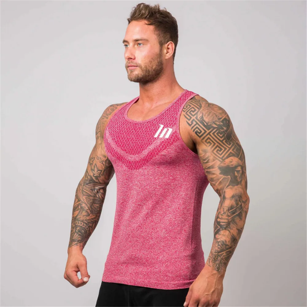 

Men Bodybuilding Tank Tops Gyms Fitness Workout Sleeveless Shirt Vest Clothing Male Casual Quick dry Singlet Stringer Undershirt