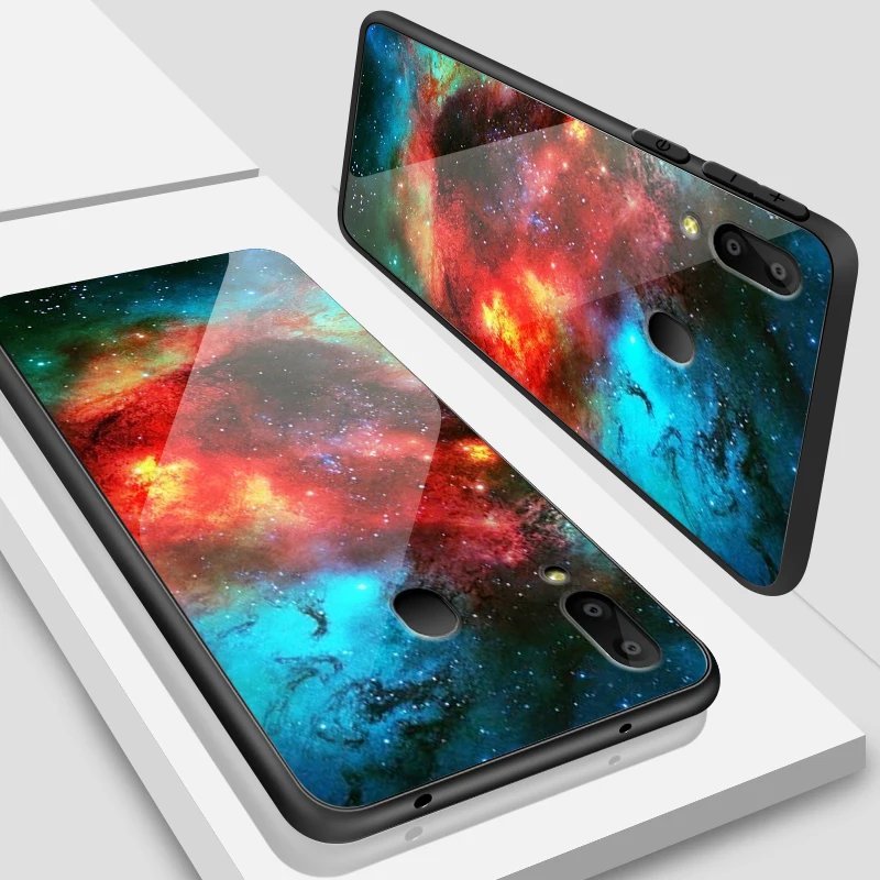 W262 Для samsung Galaxy A10 A20 A30 A40 A50 A6S A70 A8S A80 A90 закаленное Стекло крышка J4Plus M10 M20 M30 Note9 дизайн цветение чехол для телефона - Цвет: W262