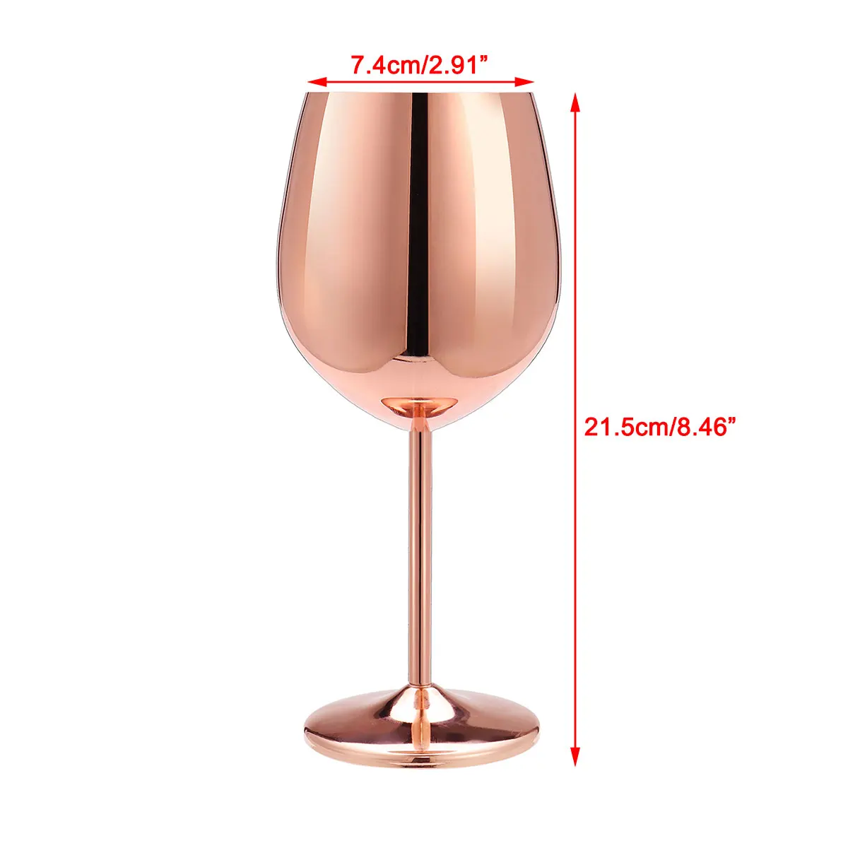 501-600ml Stainless Steel Red Wine Glass Silver Rose Gold Wine Glass Champagne Glass Family Party Party Office Bar Kitchenware