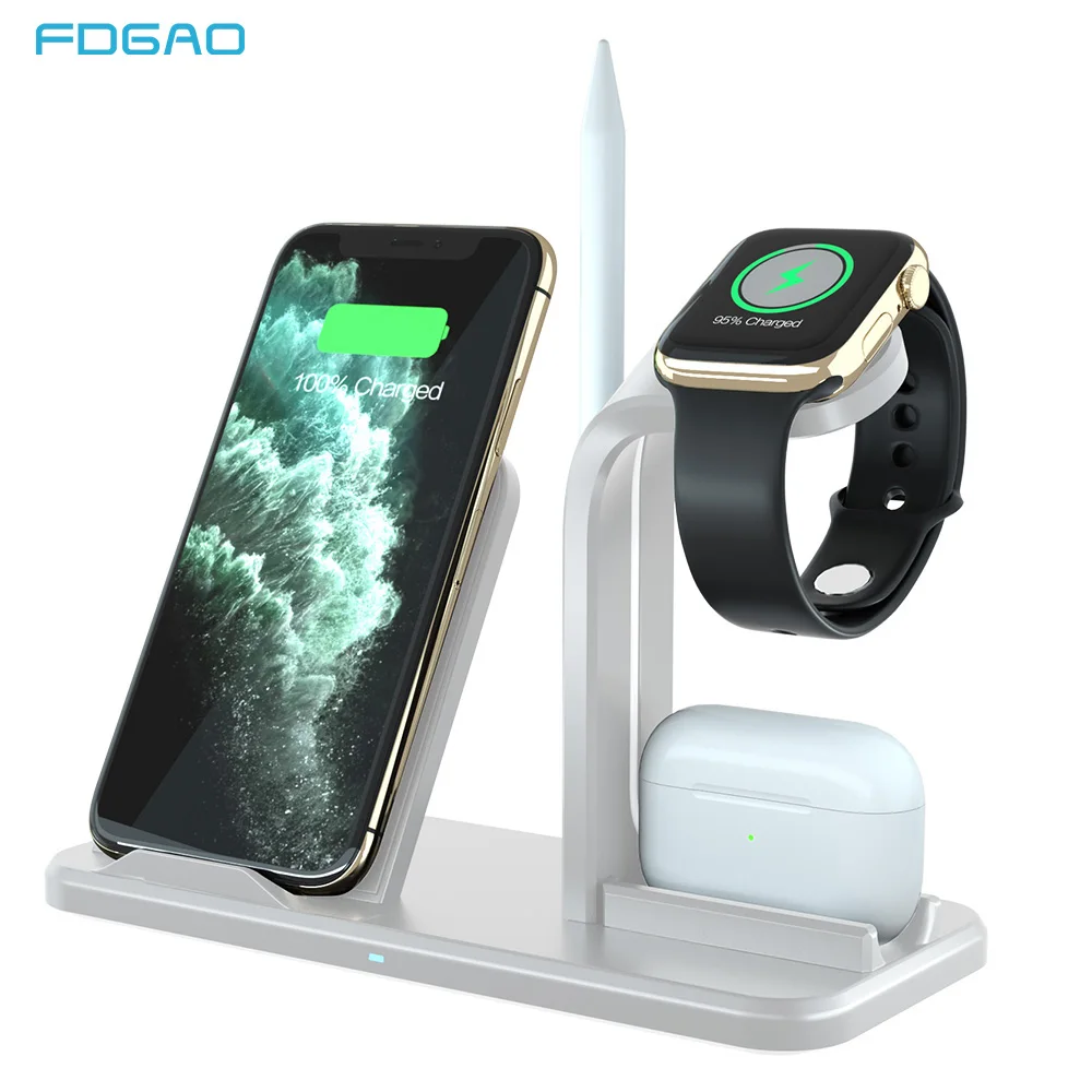 

Wireless Charger 3 in 1 Fast Charging 10W QC 3.0 Phone Charger for iphone 11 Xs Max Apple Watch Airpods pro Charger Station Dock