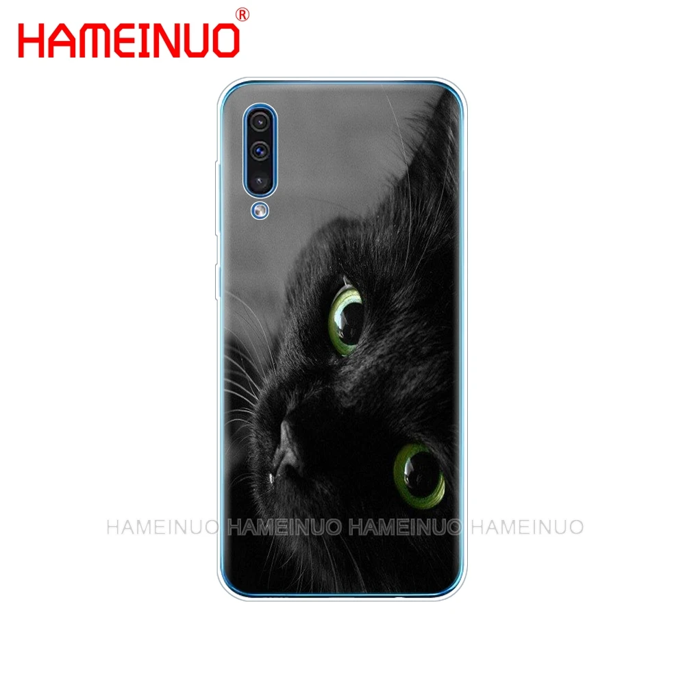 Силиконовый чехол для телефона samsung Galaxy S10 E PLUS A10 A20 A30 A40 A50 A70 A10E A20E M20, черный чехол с кошачьим глазом