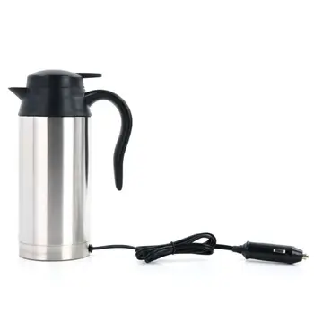 

750 ml Car Auto Adapter heated car kettle Heated Travel Thermos Stainless