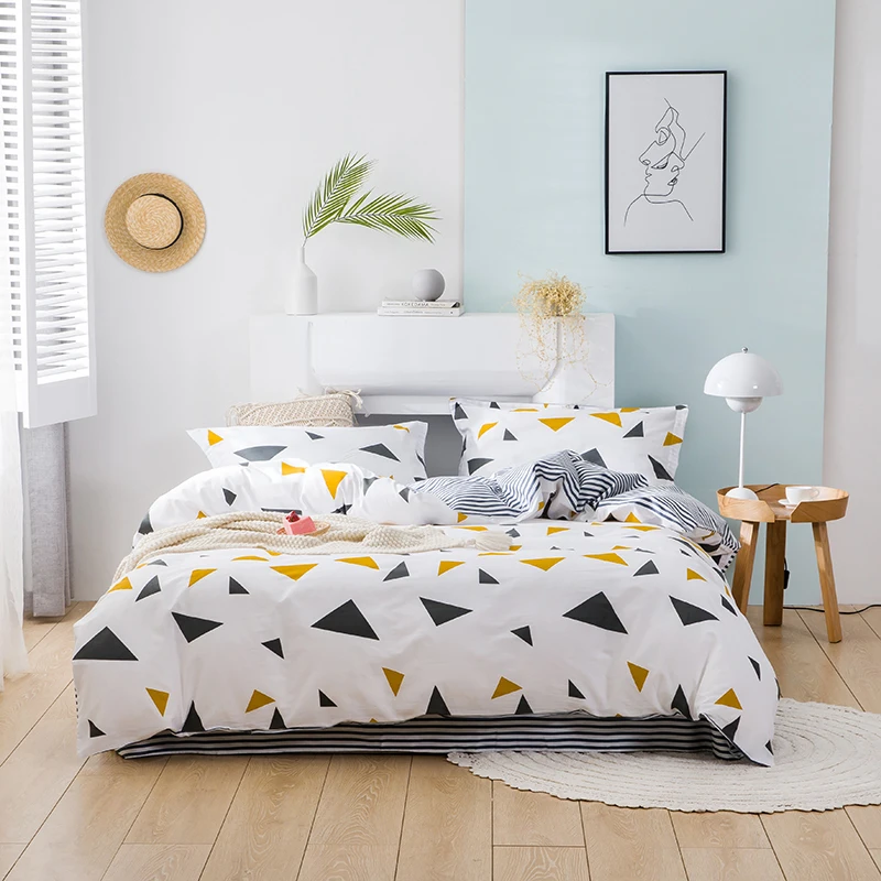 

Новинка 2023, постельное белье из четырех предметов, простая хлопковая двухместная простыня для дома, стеганое одеяло, толстая простыня для общежития, белая