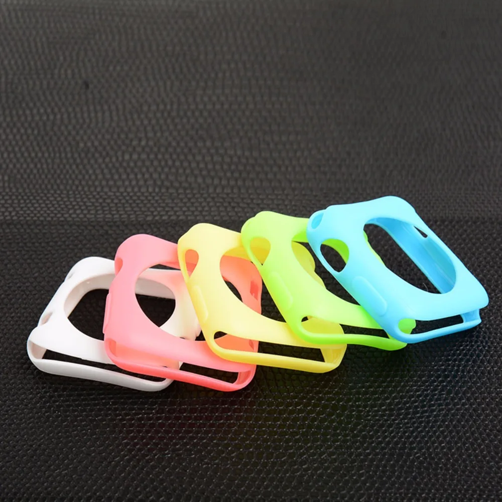 

Soft watch cover for Apple Watch case iWatch series 2/1 42mm 38mm Colorful Silicone Frame protective watch shell Accessories