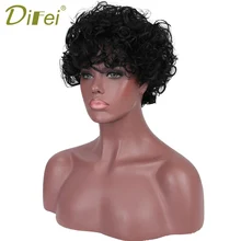DIFEI короткий кудрявый афро курчавый парик синтетические волосы Hest стойкое волокно 3 цвета Костюмированная вечеринка Косплей парики для черных женщин