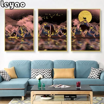 

5D DIY Diamond Painting Abstract Mountain River Cross Stitch kit full drill Diamond Embroidery landscape Rhinestones home decor