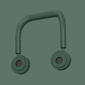

USB Rechargeable 2000MAh Portable Hanging Neck Sports Fan Headphone Design Mini Cooler Wearable Neck Fan-Dark Green