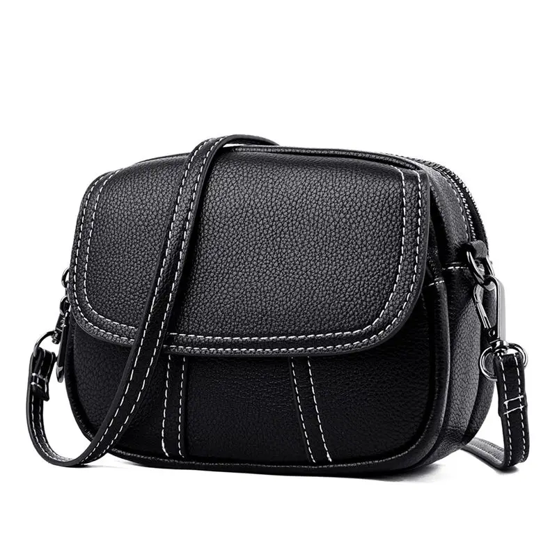 Дизайнерская круговая сумка из двух частей, роскошная брендовая кожаная женская сумка, Маленькая женская сумка-мессенджер через плечо, сумки на плечо, женская сумка - Цвет: Black