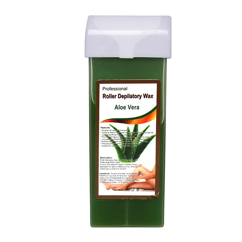 Aloe Восковой картридж для депиляции крем для удаления волос пчелиный воск 5 ароматизатор клубника роза шоколад мед ролл-на воске все типы кожи TSLM2 - Цвет: Aloe