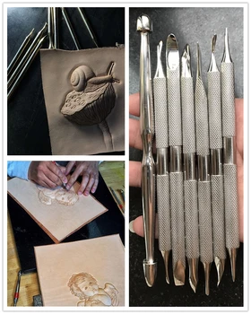 

Hand-work unique design leather working modeling tools carving punches stamp craft making stainless steel