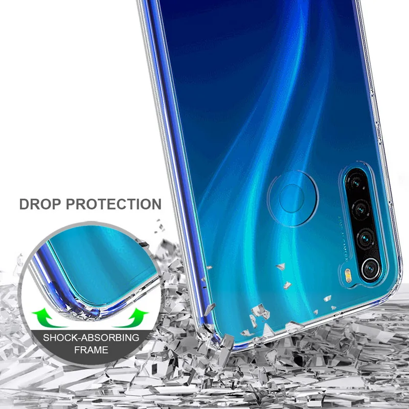 Для Xiaomi Redmi Note 8 чехол Кристальный Гибридный Бампер прозрачная твердая акриловая задняя крышка для Xiaomi Redmi Note 8 Note8 чехол для телефона s Coque