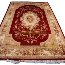 Ковер runner длинный французский с узлом, толстый плюш Savonnerie 6,4 'X 9,51' lx1616 395a gc85savyg28