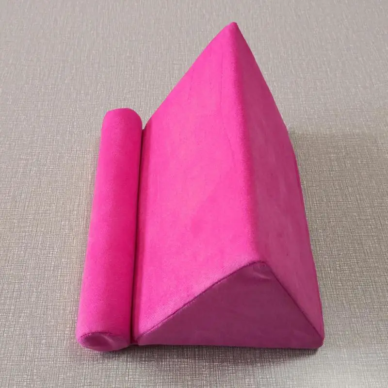 Rose Red Держатель для планшета, мягкая подставка для мобильного телефона, портативный кронштейн для чтения, губка, треугольные аксессуары, подушка на танкетке, однотонный диван, стол - Цвет: Rose Red