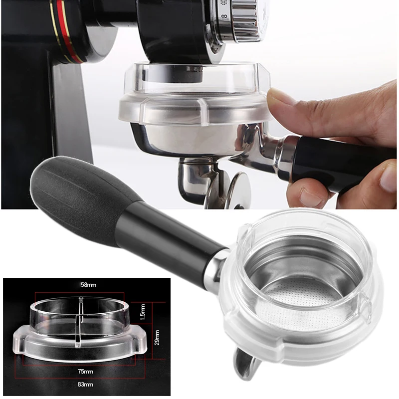 

High Quality Acrylic Coffee Grinder Anti-fly Powder Semi-automatic Coffee Grinder Accessories 58mm