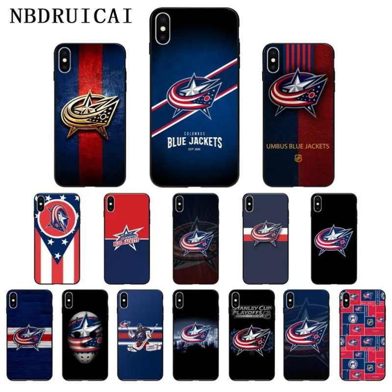

NBDRUICAI Columbus Blue Jackets TPU Soft Silicone Phone Case Cover for iPhone 11 pro XS MAX 8 7 6 6S Plus X 5 5S SE XR case