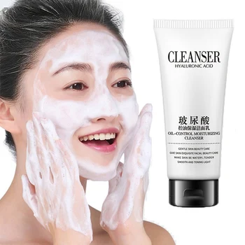 

100G Hyaluronic Acid Face Cleanser Moisturizing Shrinking Pores Firming Skin Facial Cleaning Product
