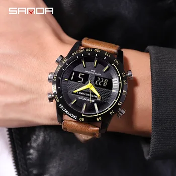 

Sanda New Military Style Big Dial Tide Male Watch Male Student Trend Multi-function Digital Waterproof Electronic Watch