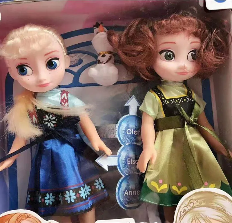 2pcs/set 25cm Princess Doll Anna Elsa Dolls Toy For Girls Children's Birthday Gifts